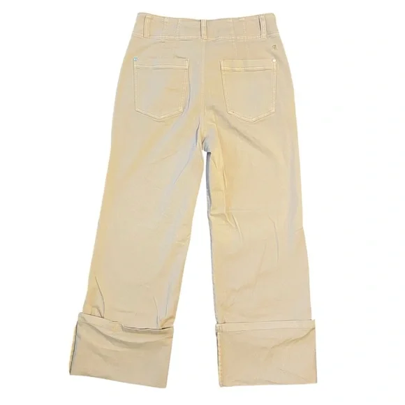 Pilcro Anthropologie Womens 28 Relaxed Cuffed Pants Khaki Wide Leg High Rise Tan - Picture 4 of 10